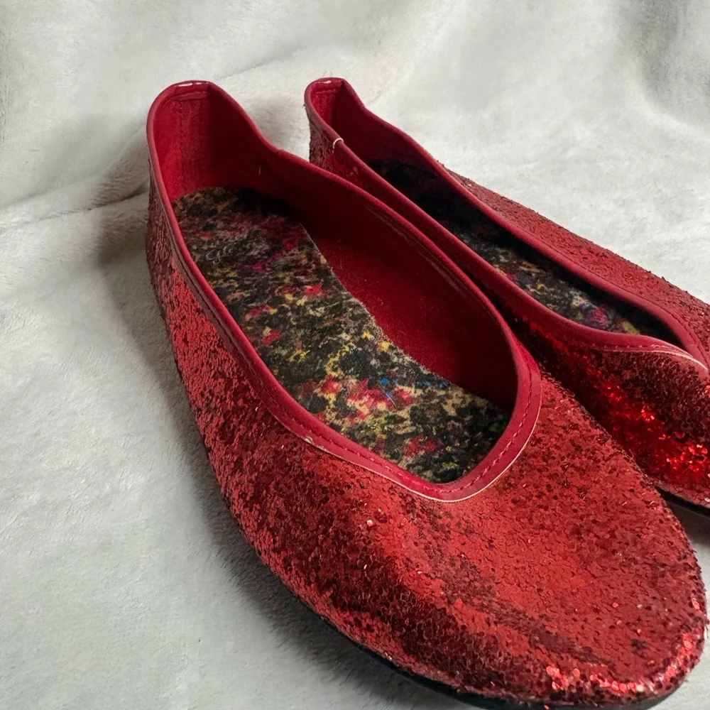 Faded Glory Glittery Red Kids Slippers